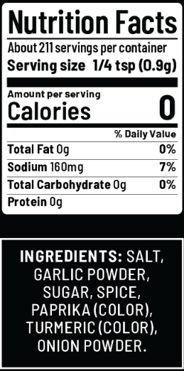 Voodoo Garlic Pepper Spice – 8 oz Bottle